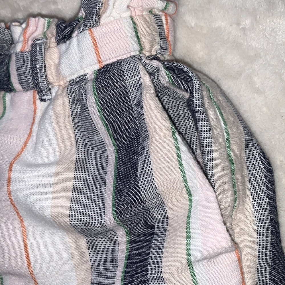 American Eagle XS Striped Elastic Waist Shorts EUC Pink Blue White Green - Picture 5 of 11